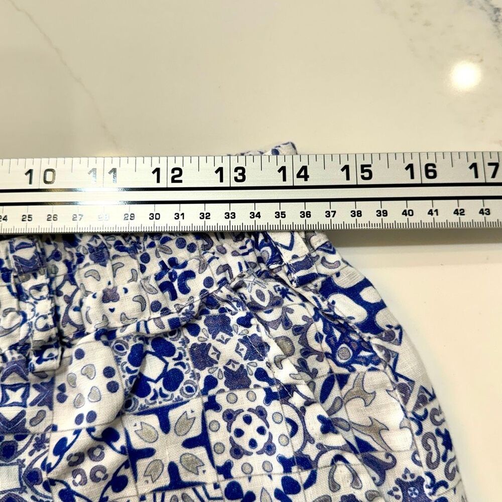 Vanity (Italy) 100% linen shorts. Blue/white. Medium (no tags) - Picture 6 of 7